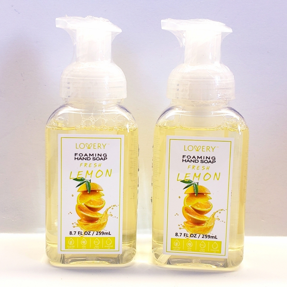 FRESH LEMON Gentle Cleansing, All Natural Moisturizing Foaming Hand Soap(2 pack)